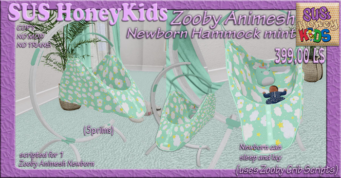 SUS HoneyKids Newborn Hammock mint BOX