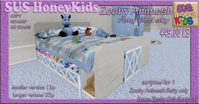 SUS HoneyKids ZoobyAnimesh PonyBed sky BOX