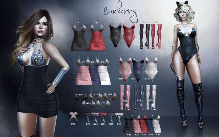 #19 Blueberry - Energy - COMMON - Chain Bra - Silver *M*