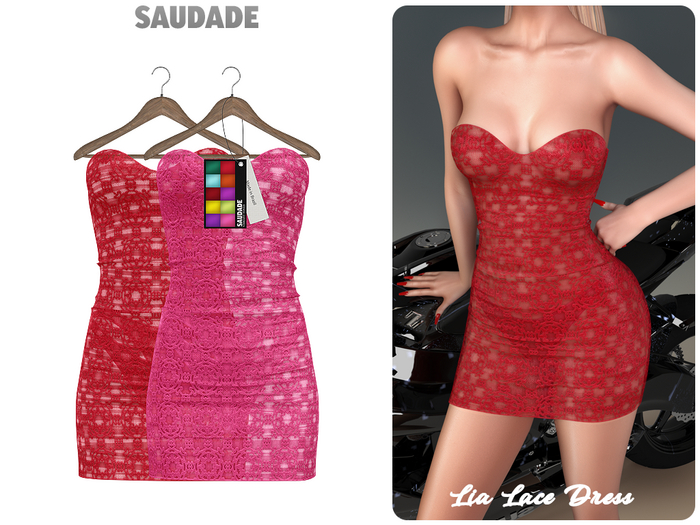 Saudade. Lia Lace Sheer Dress (Vibrant Tones)