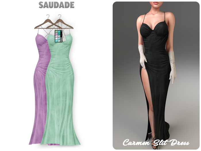Saudade. Carmen Slit Dress (CoolTones)