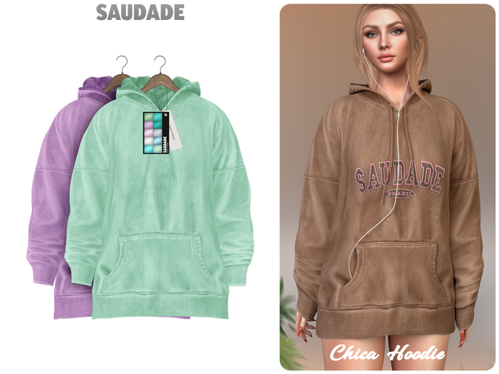Saudade. Chica Hoodie (CoolTones)