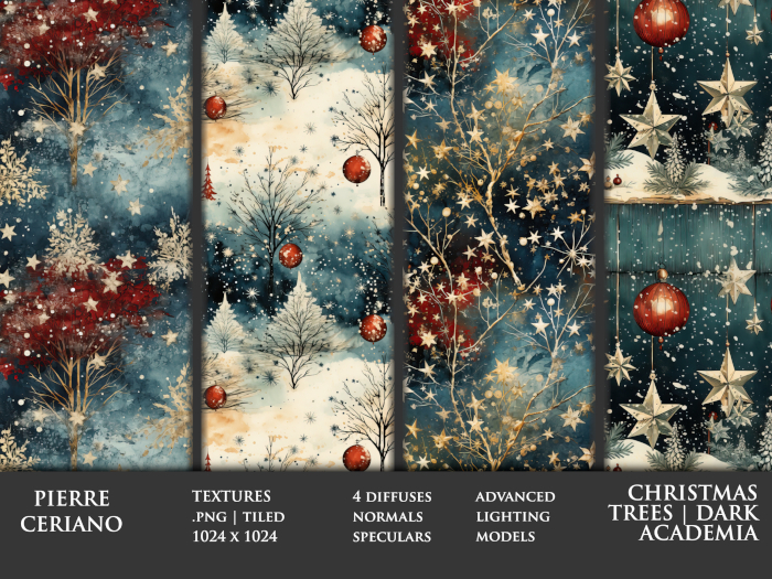 Christmas trees DA - 4 FULL PERM Textures