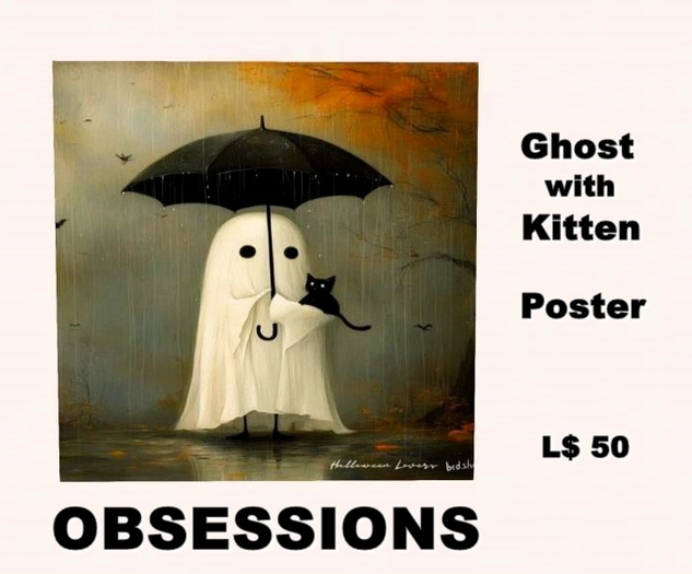 Ghost with Kitty Poster