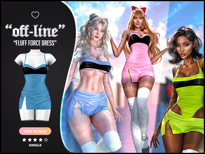 "Off-Line" x "Fluff Force" Dress / Blue