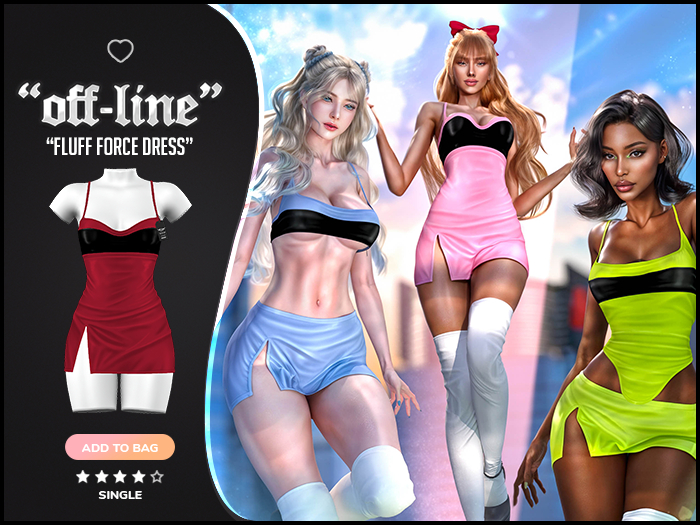 "Off-Line" x "Fluff Force" Dress / Cherry