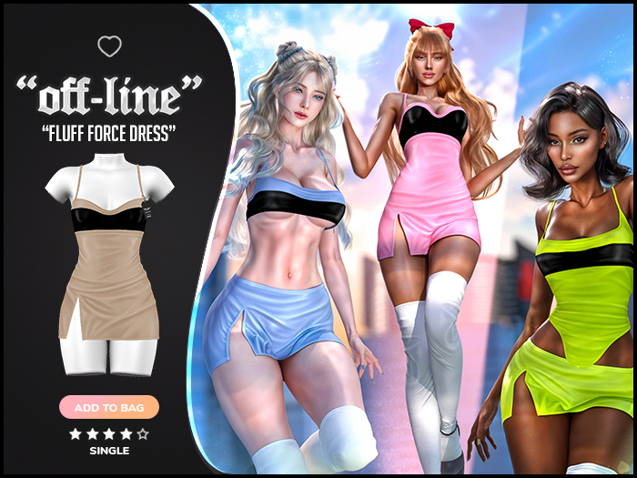 "Off-Line" x "Fluff Force" Dress / Cream
