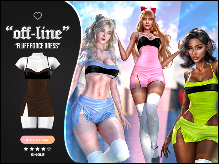 "Off-Line" x "Fluff Force" Dress / Mahogany