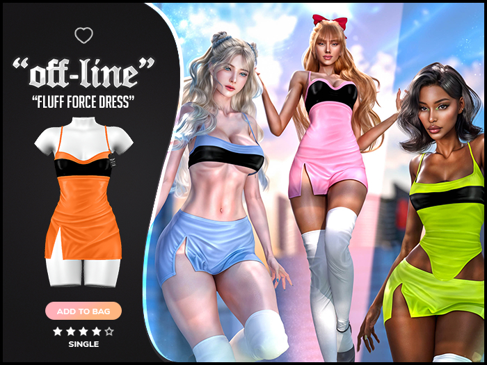 "Off-Line" x "Fluff Force" Dress / Tangerine