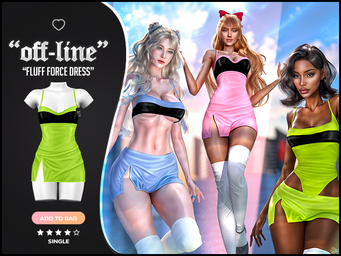 "Off-Line" x "Fluff Force" Dress / Treuse
