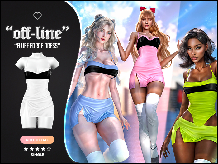 "Off-Line" x "Fluff Force" Dress / White