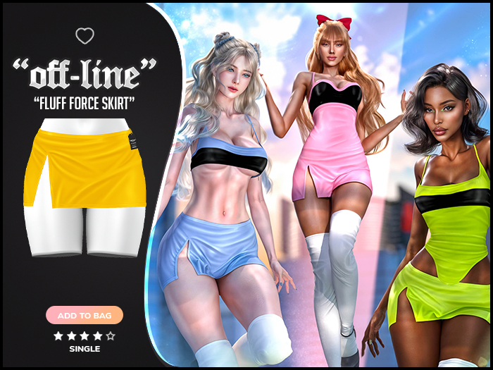 "Off-Line" x "Fluff Force" Skirt / Star