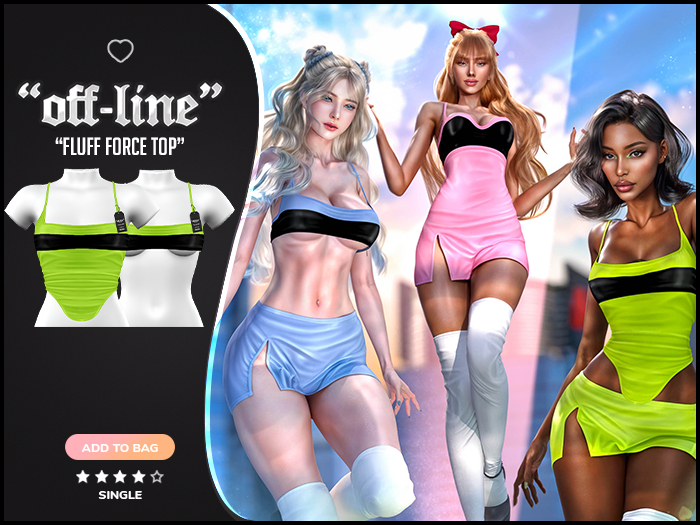 "Off-Line" x "Fluff Force" Top / Treuse