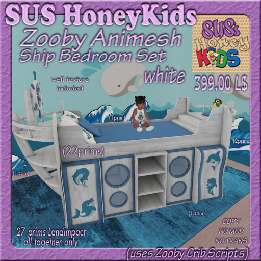 SUS HoneyKids Zooby Animesh Ship Bedroom white Box