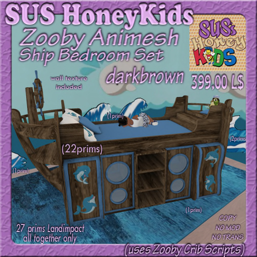 SUS HoneyKids Zooby Animesh Ship Bedroom darkbrown Box