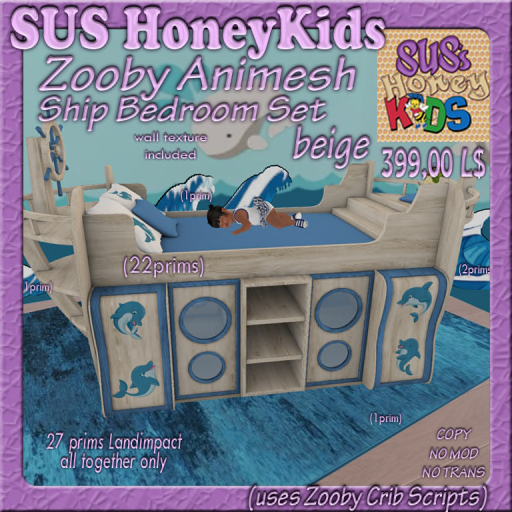 SUS HoneyKids Zooby Animesh Ship Bedroom beige Box