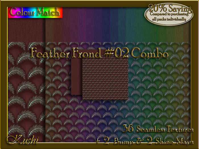 Feather Frond #02 COMBO Seamless Texture Bundle