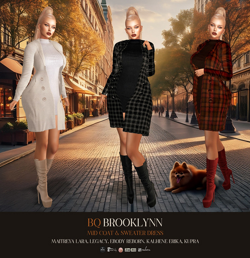 BQ::Brooklynn Mid Coat:: B/W Check Tweed 