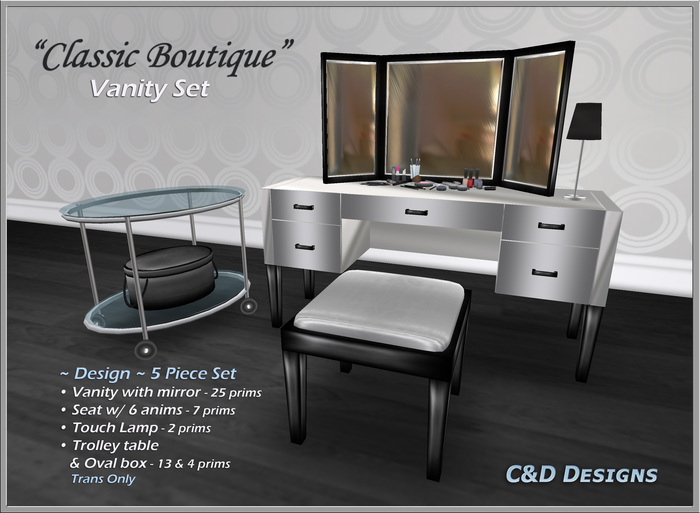 C&D Designs - "Classic Boutique" - Vanity Set - DISCOUNTED 60% Off 