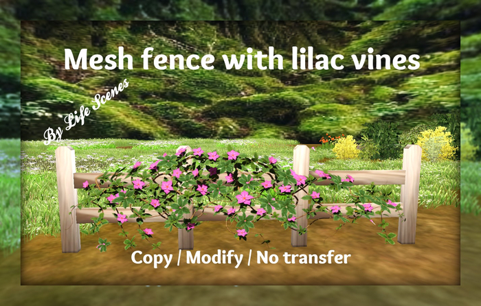 (LS) Mesh Fence with Lilac flowers Vine