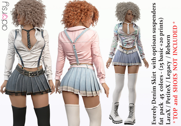 adorsy - Everely Denim Skirt Fatpack - LaraX/Legacy/PetiteX/Reborn