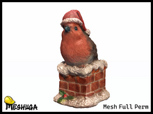 Meshuga Christmas Bird in Chimney Figurine FULL PERM MESH