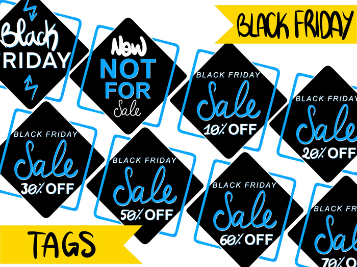 Black Friday Tags ~ Blue