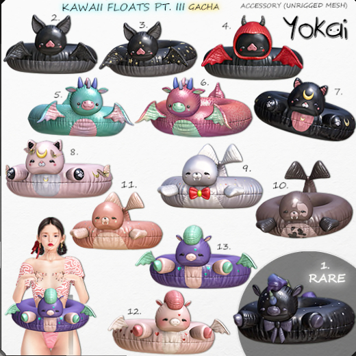 1.YOKAI - Kawaii Floats -Unicorn RARE