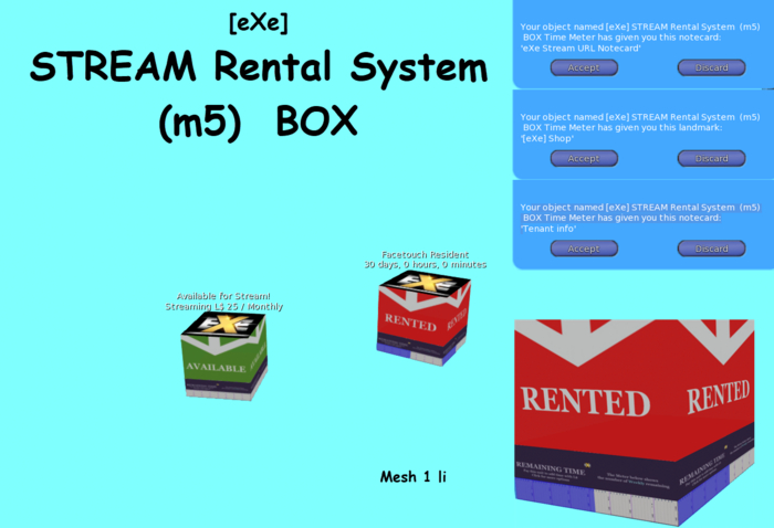 [eXe] Stream Rental System M5 (box) Monthly Time Meter Vendor RentBox for Rent Rental Rentals