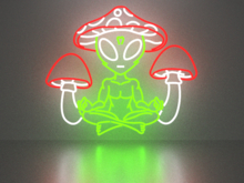 Alien with mushrooms neon sign Full Permission