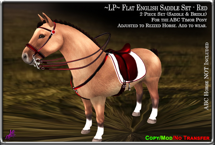 ~LP~ Flat English Saddle Set [BOXED] ABC Timor Pony Red