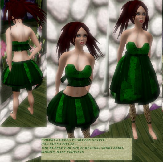 ALMOST FREE! WHIMSY'S GREEN FUNKY FRILLY  OUTFIT