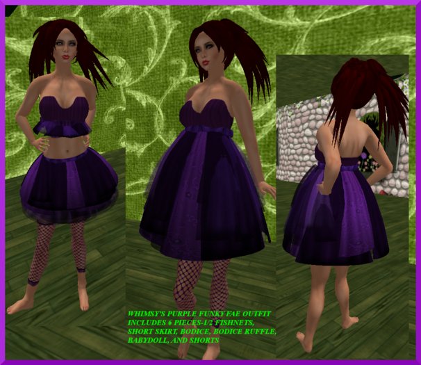 ALMOST FREE! WHIMSY'S PURPLE  FUNKY FRILLY OUTFIT