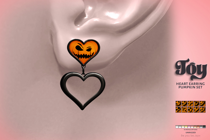 JOY - Heart Earring Pumpkin {add}