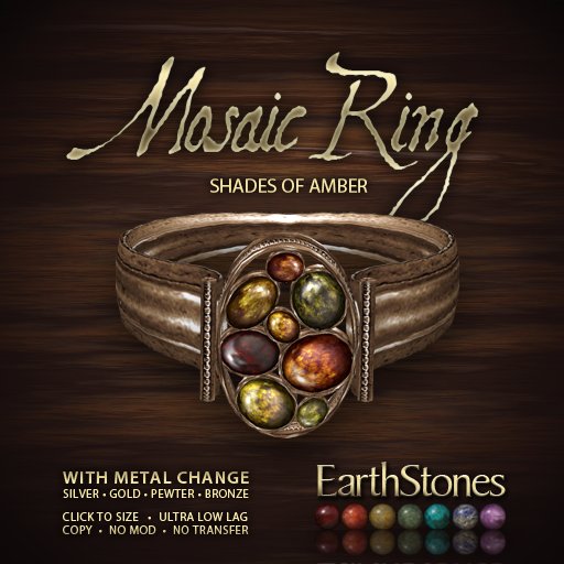 EarthStones Mosaic Ring - Shades of Amber (BOX)