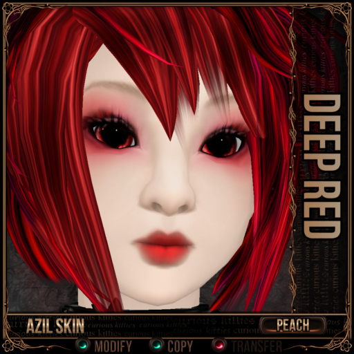 =^.^= Curious Kitties - Azil Peach Skin - Deep Red