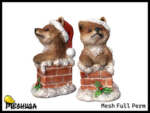 Meshuga Christmas Puppy in Chimney Figurine FULL PERM MESH