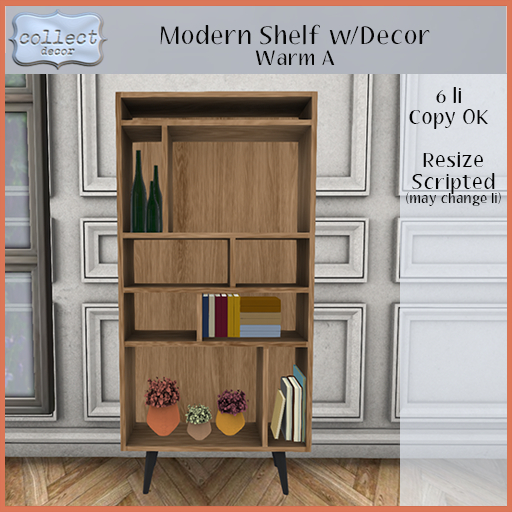 Modern Shelf w/Decor - Warm A - { collect }
