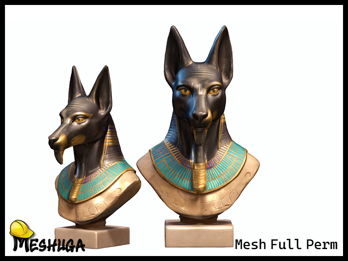 Meshuga Egyptian Anubis Bust Statue FULL PERM MESH  