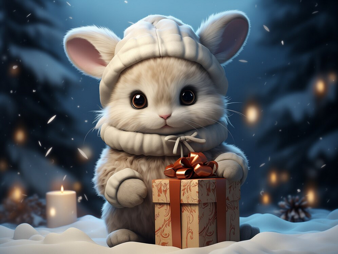 le chat d'eau de noel