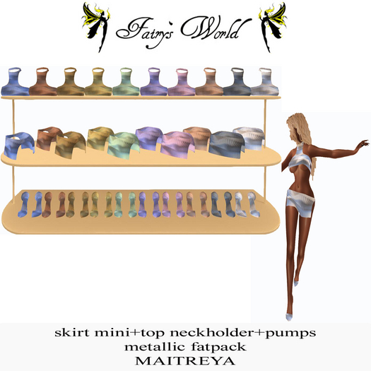 *Fairy`s World* skirt mini & top & pumps metallic MAITREYA