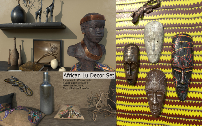 Black . Sand African Lu Decor Set
