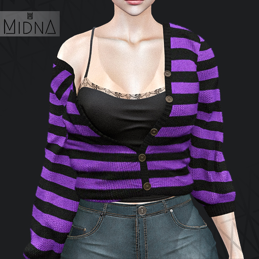 MIDNA - Reeve Cardigan Striped Ed. - PURPLE [ADD]