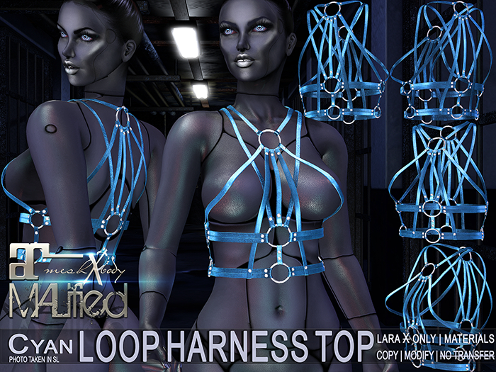 LaraX Only COPY/MOD MALified: Loop Harness Top (Cyan)