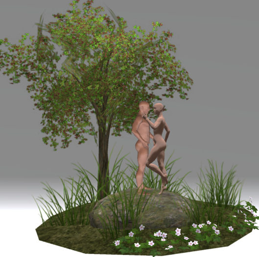 Beautiful Romantic Garden Statue Sculpture Art Scene of Lovers Couple Man & Woman Love Version 1