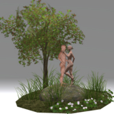 Beautiful Romantic Garden Statue Sculpture Art Scene of Lovers Couple Man & Woman Love Version 1