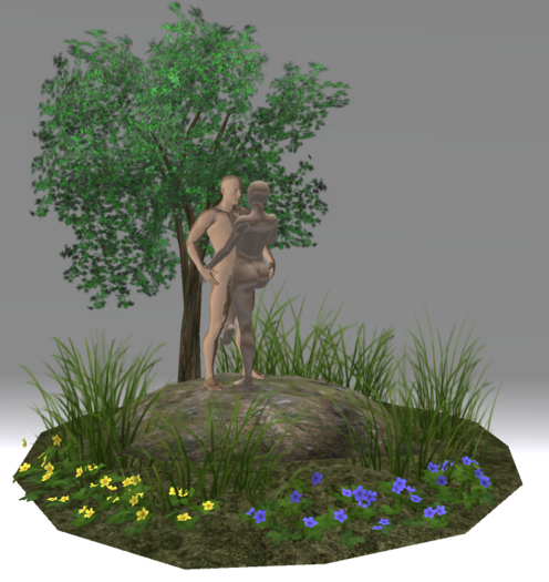 Beautiful Romantic Garden Statue Sculpture Art Scene of Lovers Couple Man & Woman Love Version 2