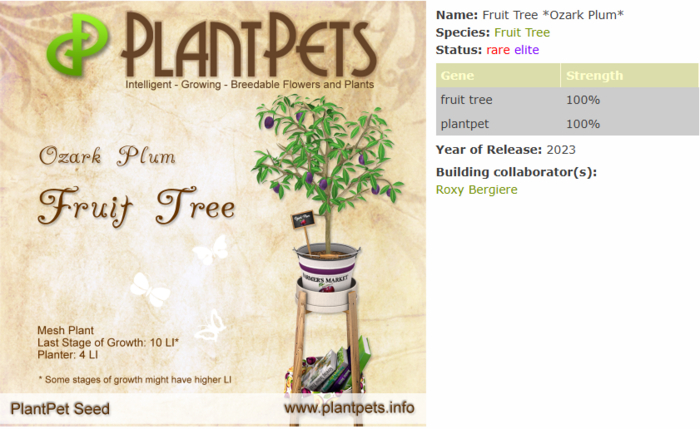 PlantPet Seed [Fruit Tree *Ozark Plum*]
