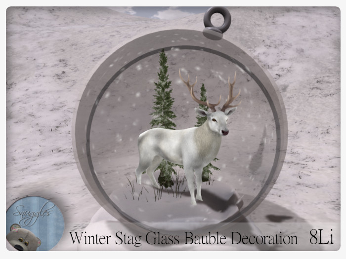 Winter Stag Glass Bauble Decoration By Snuggles