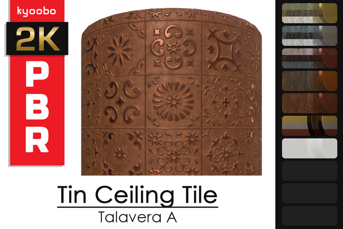 Tin Ceiling Talavera A 2k PBR [FULL PERM]